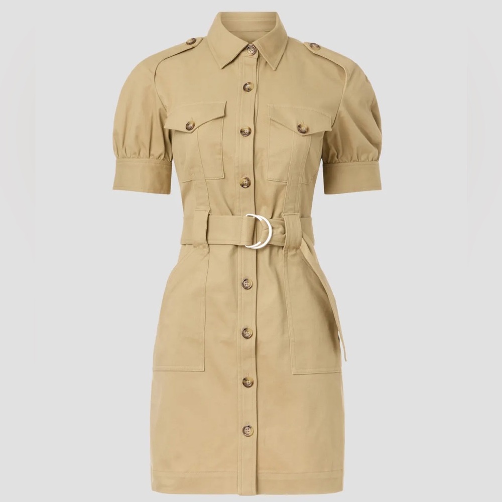 NWT Derek Lam Crosby Khaki Cargo Mini Dress Sz 0 - Picture 5 of 16